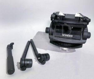 Vinten Vector 75 with Telescopic Pan Bar, Pan Arms, Extension, Wedge Plate, and Mitchel Mount- Used