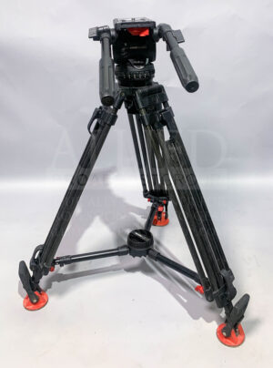 Sachtler Video 18 SB​ with mid-level spreader, 2 stage carbon fiber legs, 2 pan arms, and case- USED