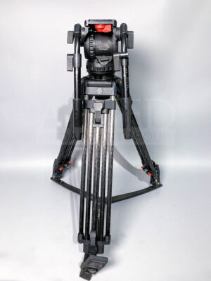 Sachtler Video 18P with ground-level spreader, two stage carbon fiber legs, two pan arms, and case - USED (Copy)